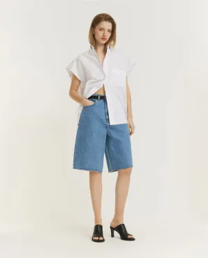 Baggy Fit Denim Shorts - Lichtblauw