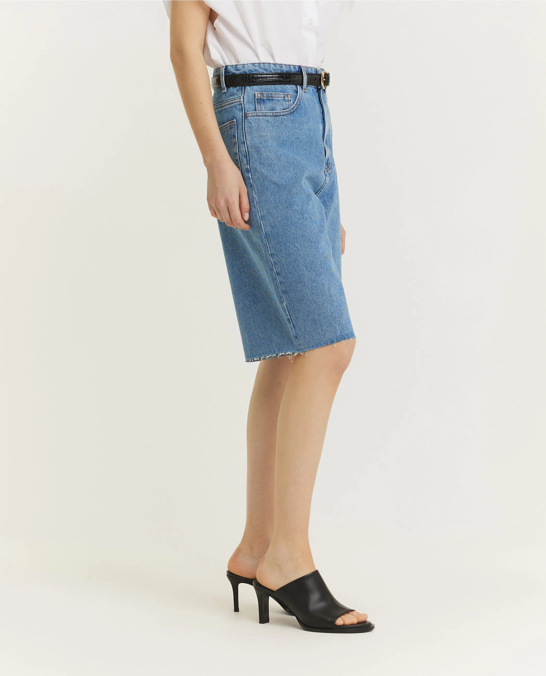 Baggy Fit Denim Shorts - Lichtblauw