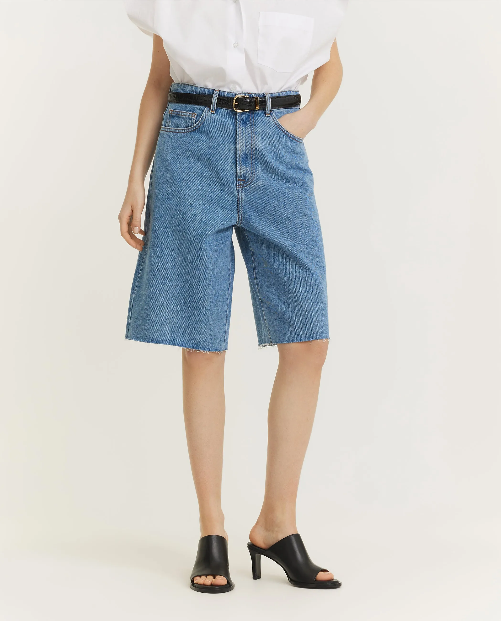 Baggy Fit Denim Shorts - Lichtblauw
