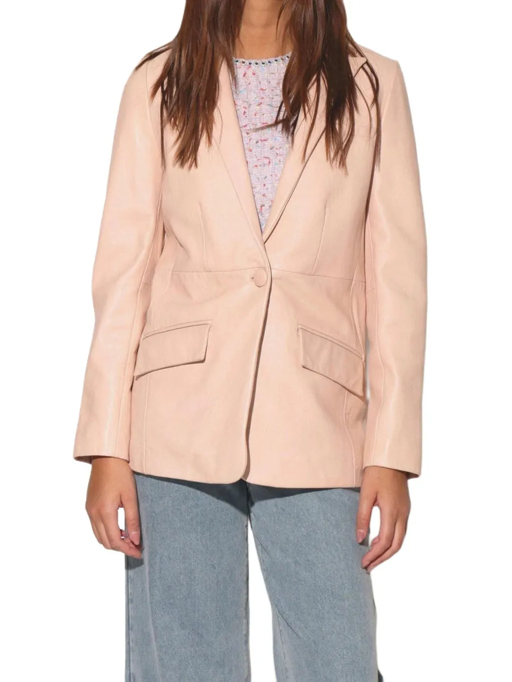 Ballet Luxe Tailored Leather Blazer for Women