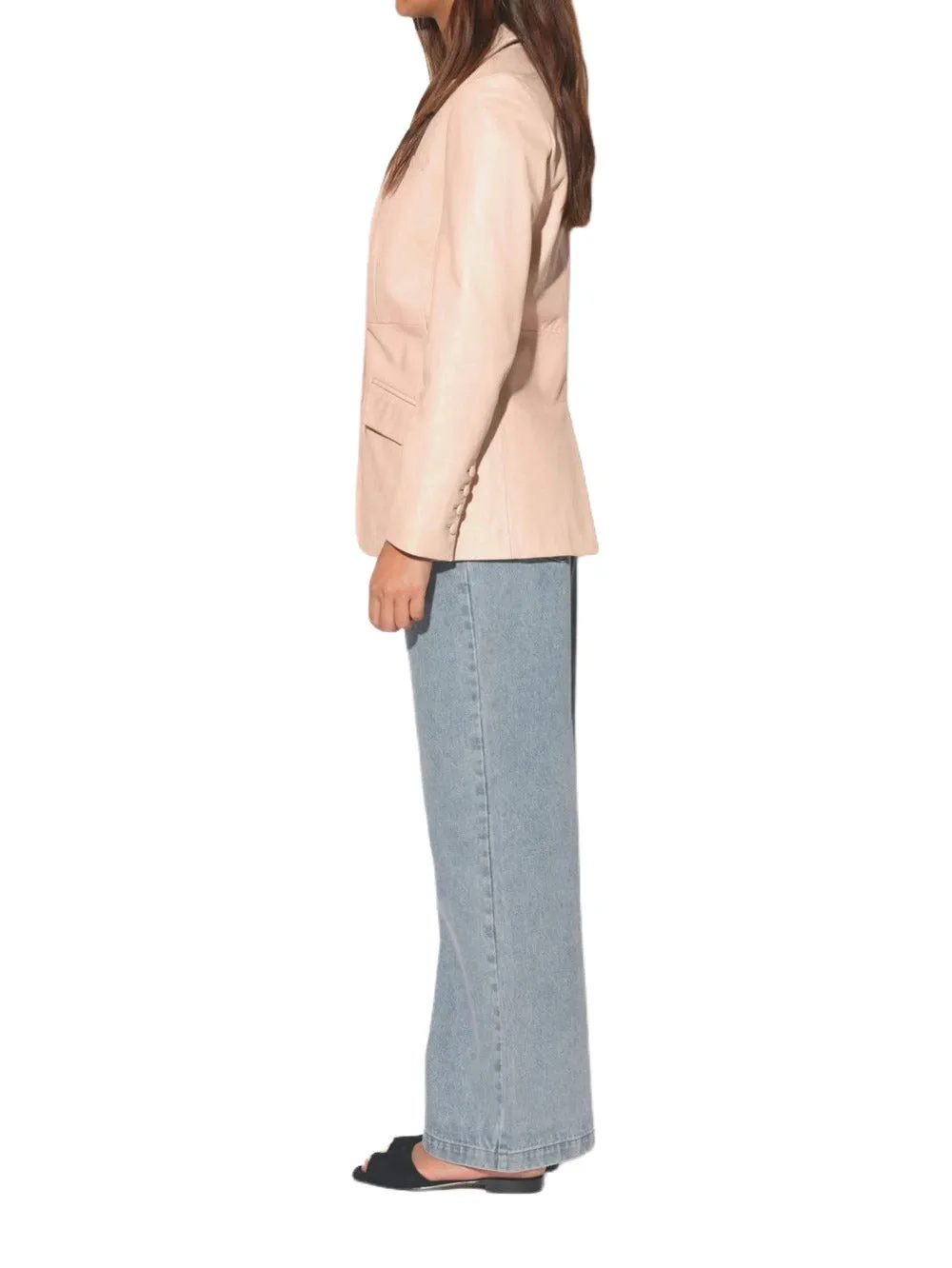 Ballet Luxe Tailored Leather Blazer for Women