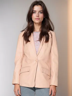 Ballet Luxe Tailored Leather Blazer for Women