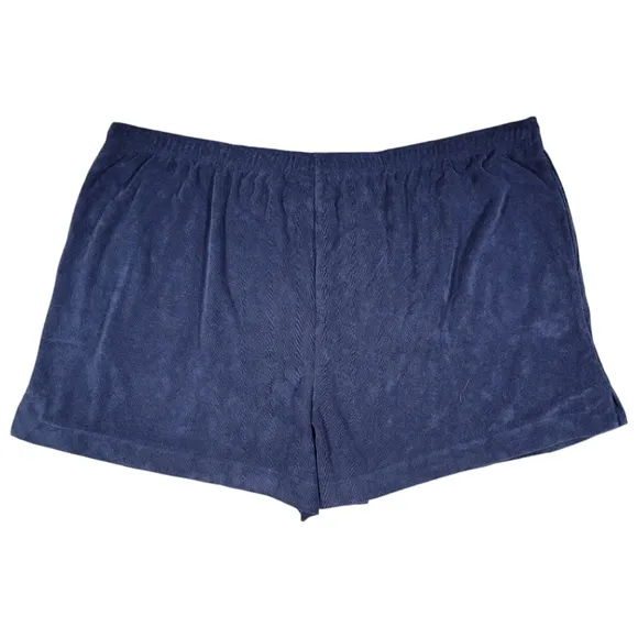 Barefoot Dreams Beach Cozy Terry Shorts Womens Plus 1X Indigo Loungewear Pull On