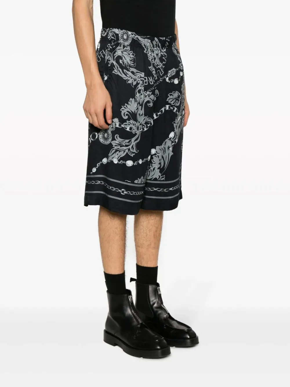 Barocco-print drop-crotch shorts