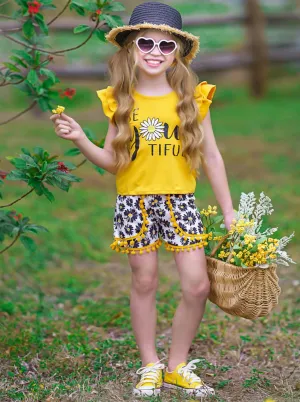 Be You-tiful Floral Pom Pom Shorts Set