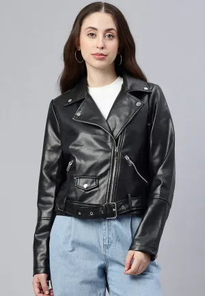 Black Belted Biker Jacket by RUW