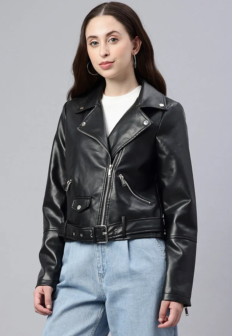 Black Belted Biker Jacket by RUW