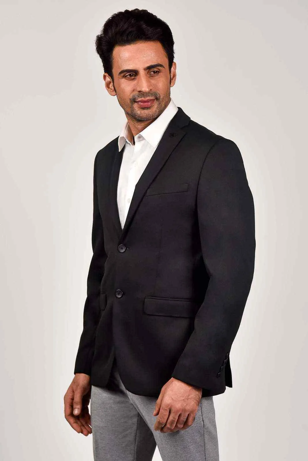 Black Knitted Fashion Blazer