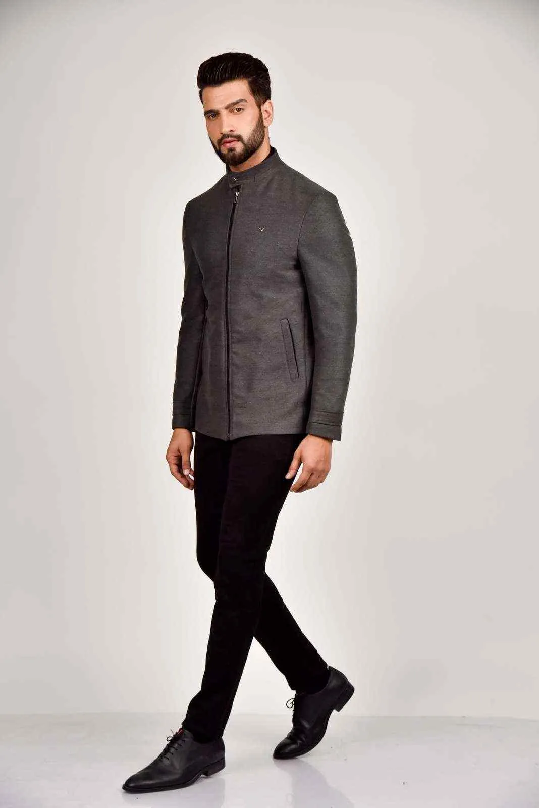 Black Tweed Fashion Blazer