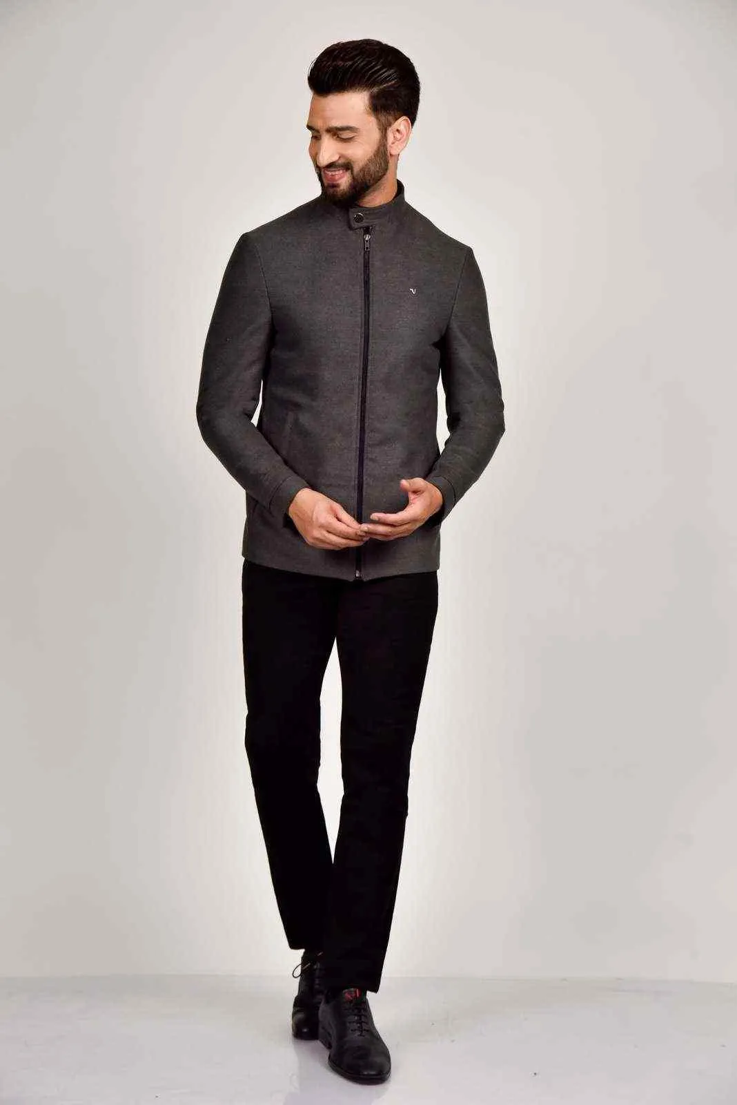Black Tweed Fashion Blazer