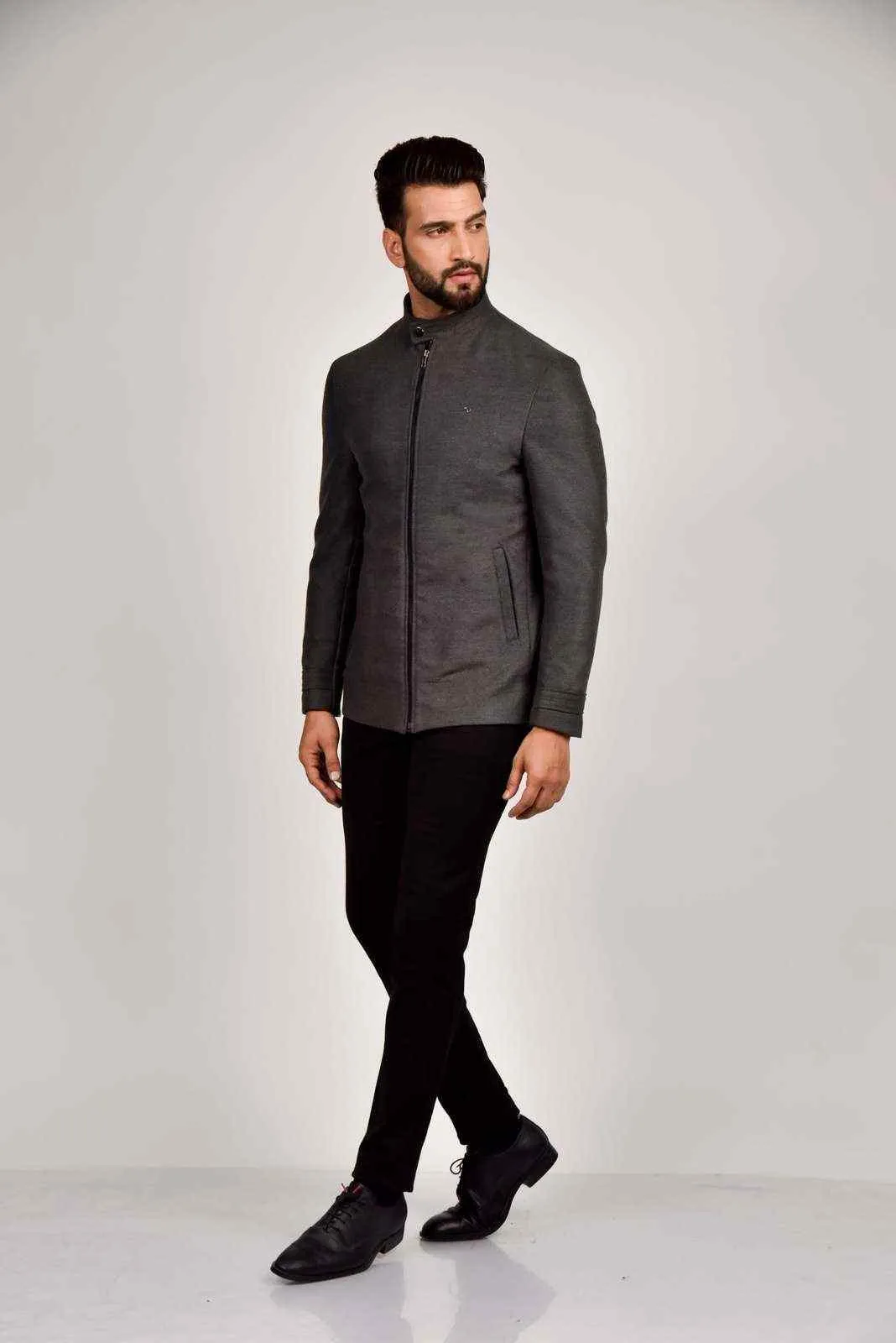 Black Tweed Fashion Blazer