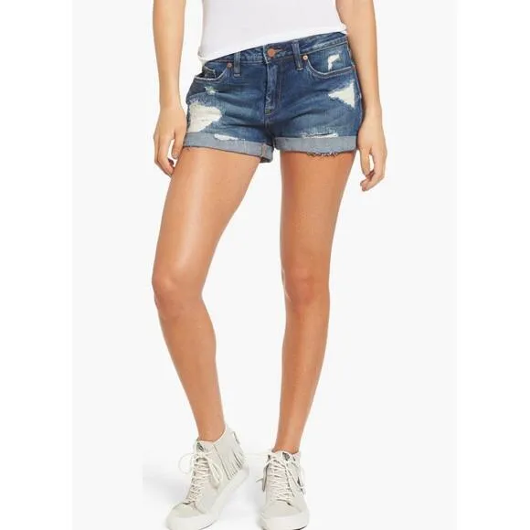 BLANKNYC Women’s Size 32 Blue Dress Down Party The Fulton Denim Boyfriend Shorts