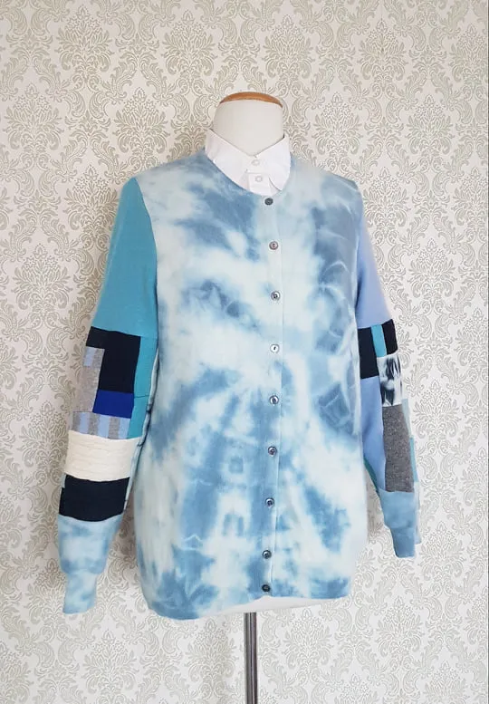 Blue Bird Tie Dye Cardi - MEDIUM-LARGE