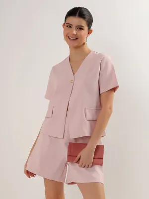 Blush Structured Shorts Set (TOP BOTTOM)
