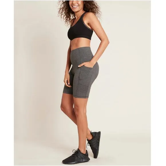 Boody Women's Dark Marl Motivate 8&quot; High-Waist Shorts Size L