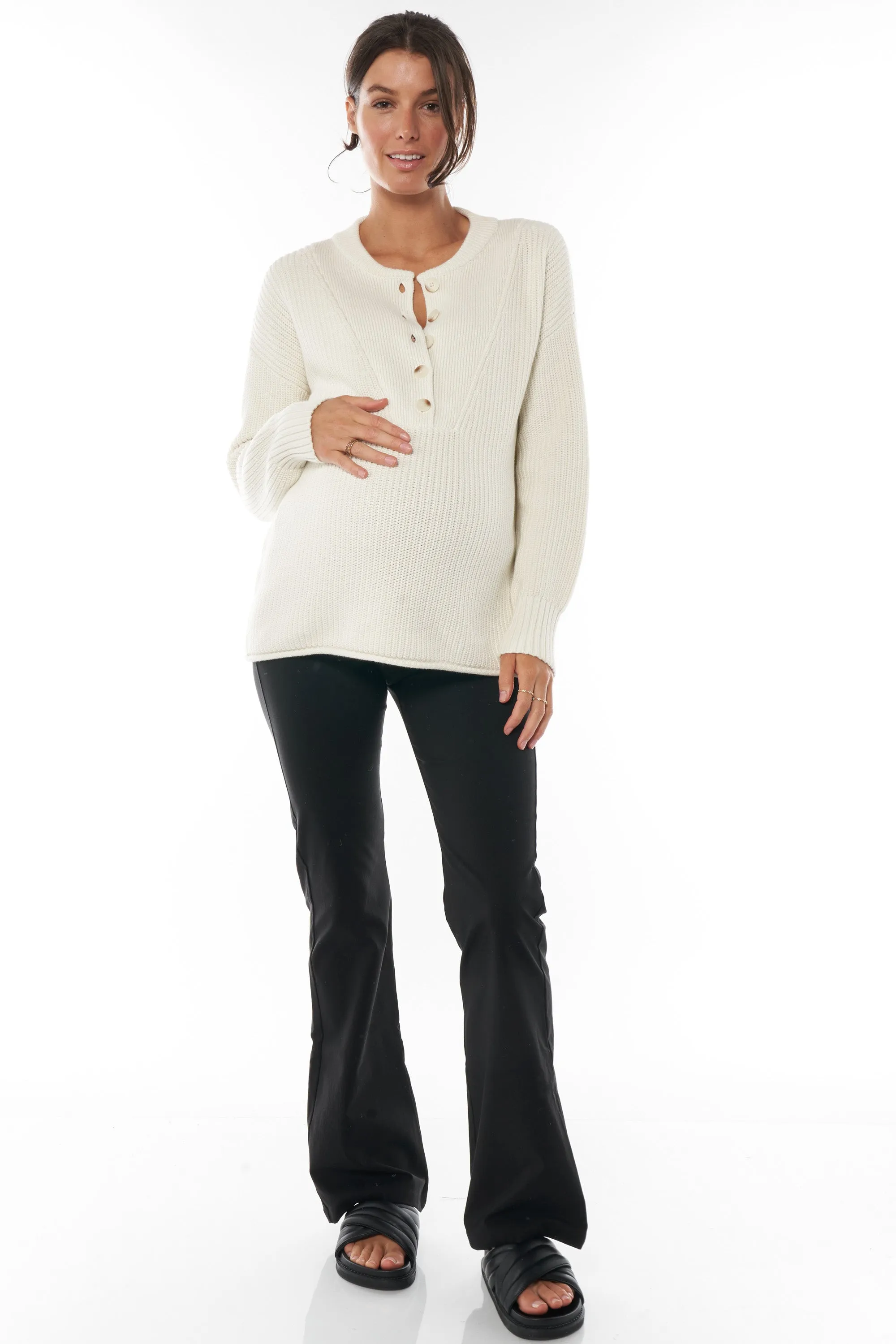 Bound To Be Button Sweater - Ivory