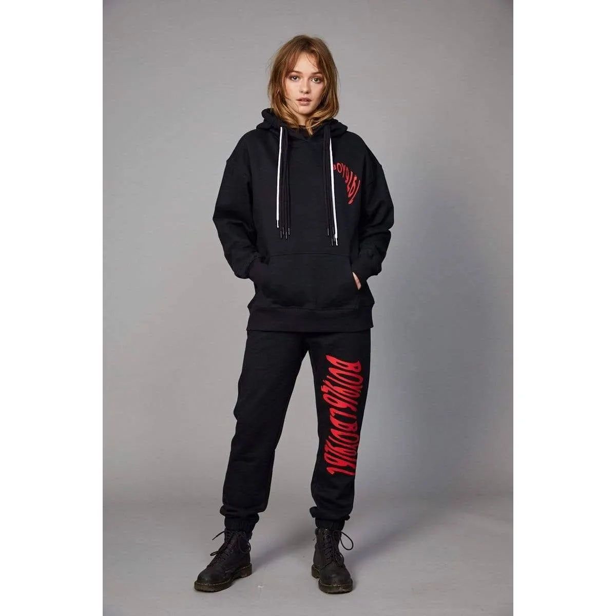 Boy London Boy 1976 Wave Print Hood Black Women BOYL1976WPH-BLK