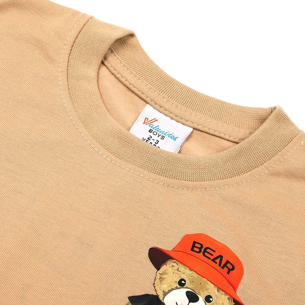 Boys Full Sleeves T-Shirt - Light Brown