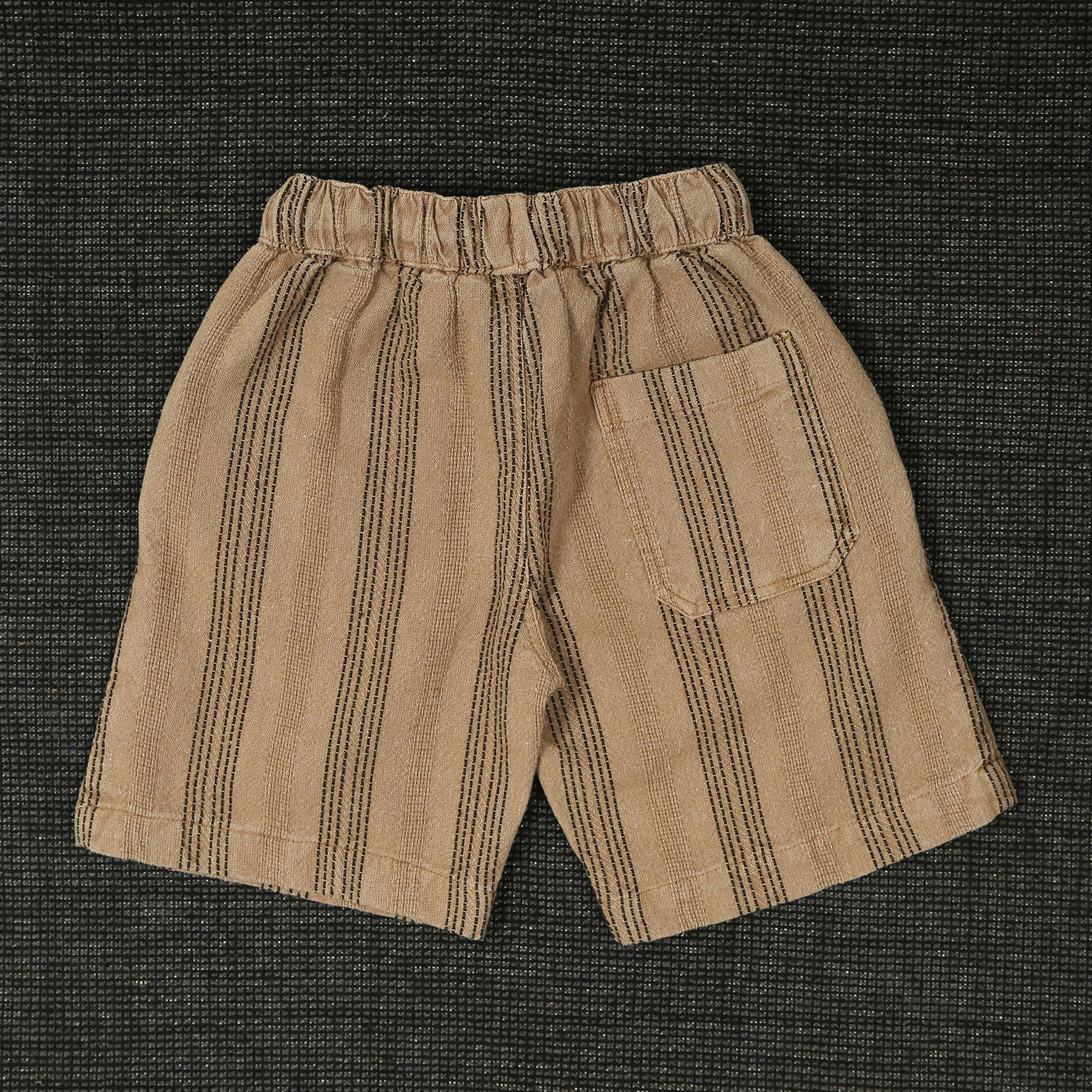 Boys Winter Warm Shirt & Shorts Co-Ord Set Vintage Khaki