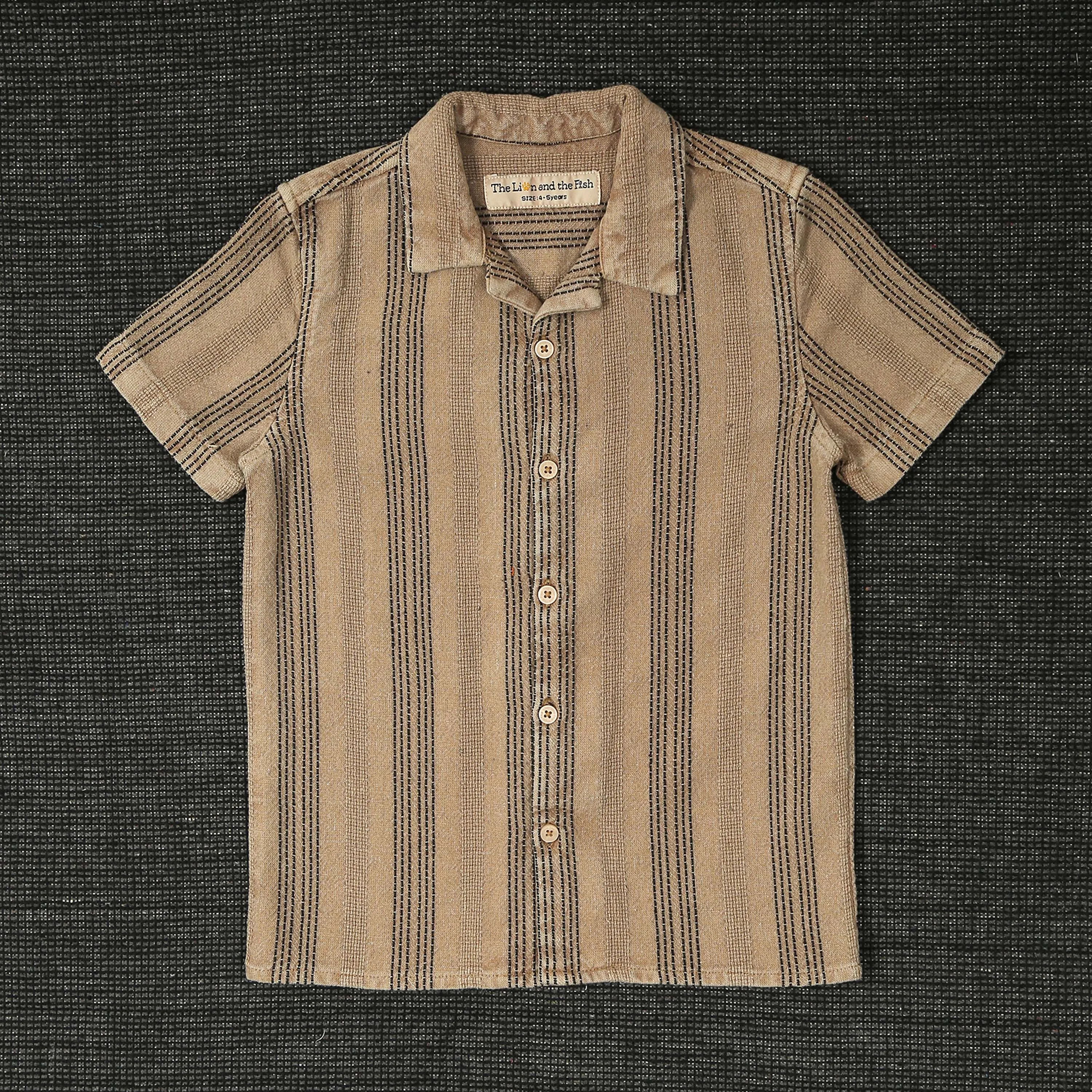 Boys Winter Warm Shirt & Shorts Co-Ord Set Vintage Khaki
