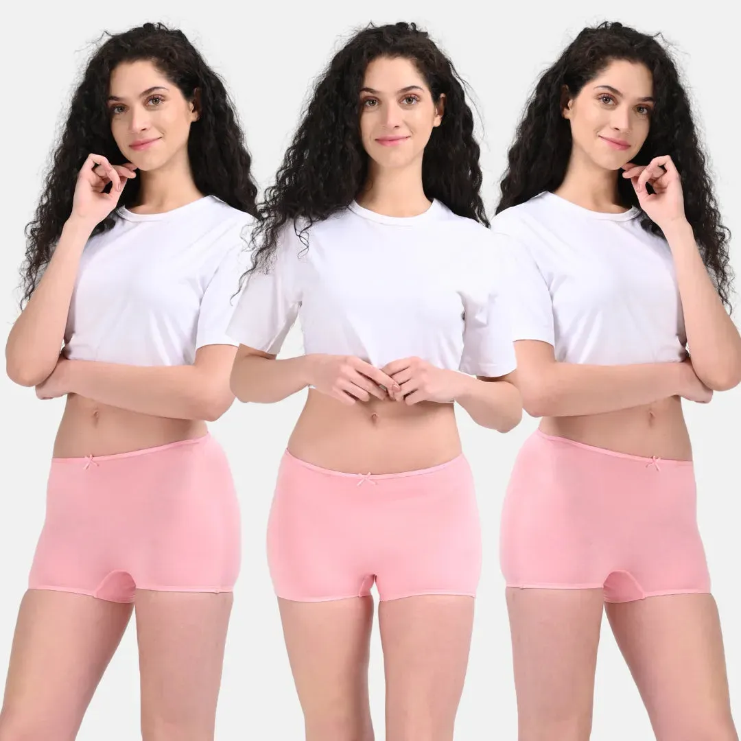 BrZee Boyshorts | Lightweight Cotton-Elastane Fabric | Super Stretchy For Comfort | No Visible Panty Lines | Pack Of 3