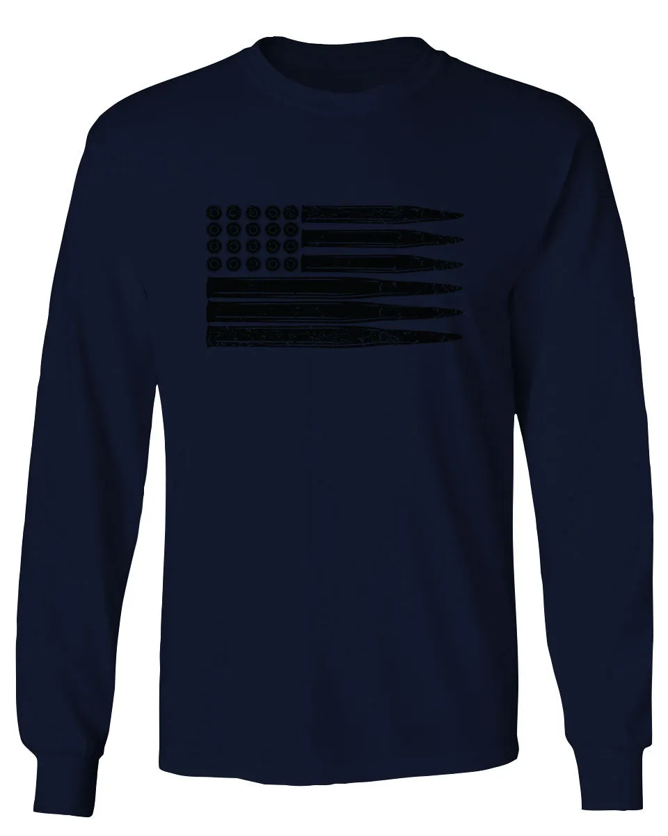 Bullet Flag 2nd Amendment American USA United State America mens Long sleeve t shirt