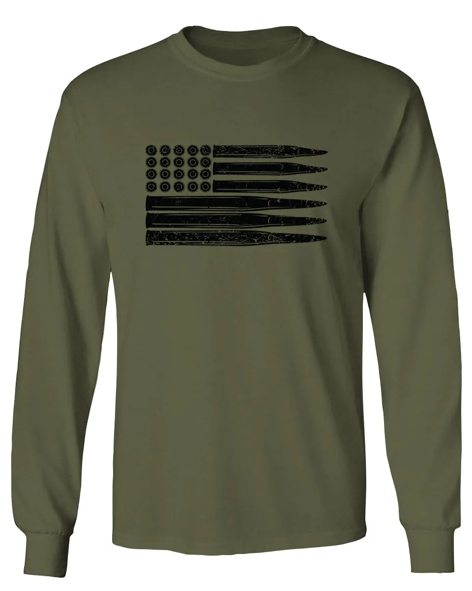 Bullet Flag 2nd Amendment American USA United State America mens Long sleeve t shirt