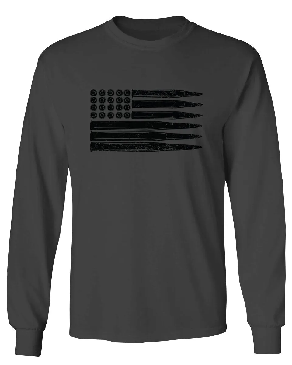 Bullet Flag 2nd Amendment American USA United State America mens Long sleeve t shirt