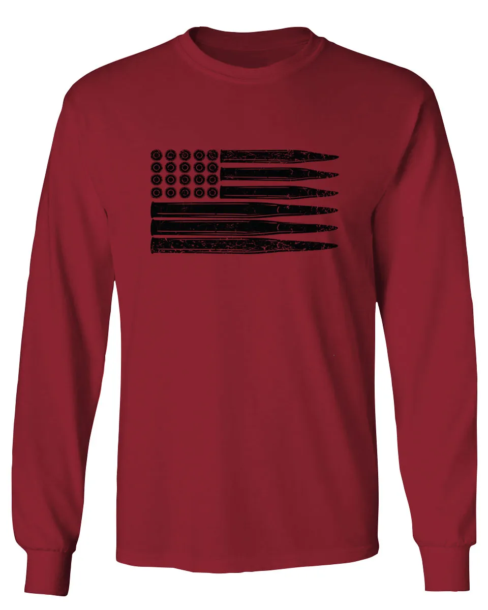 Bullet Flag 2nd Amendment American USA United State America mens Long sleeve t shirt