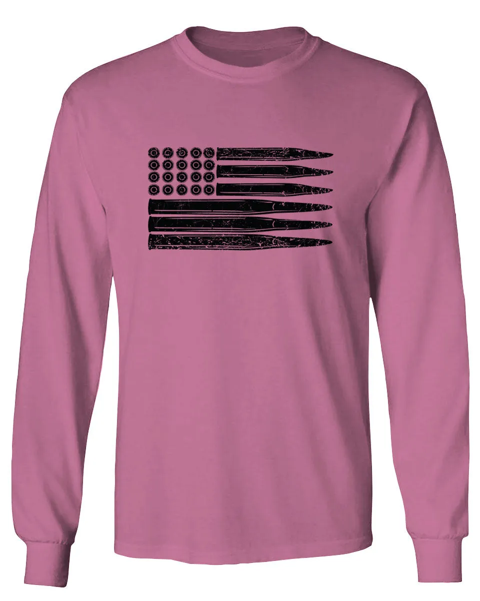 Bullet Flag 2nd Amendment American USA United State America mens Long sleeve t shirt