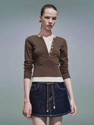 Button Half Placket T-Shirts