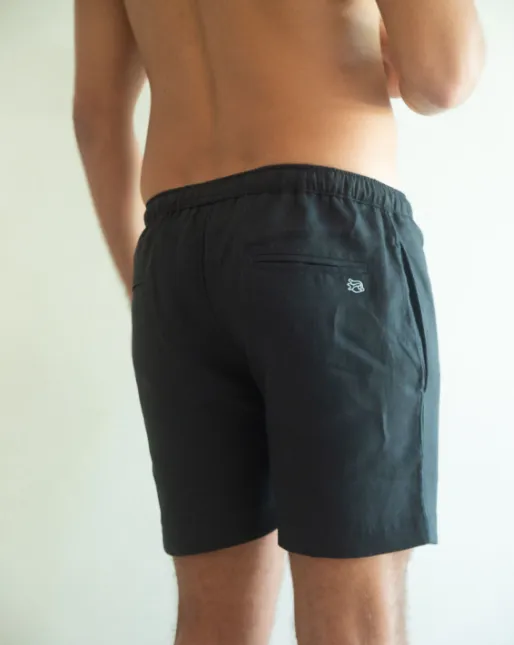 Capri Linen Bermudas - Black