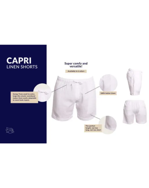 Capri Linen Bermudas - White