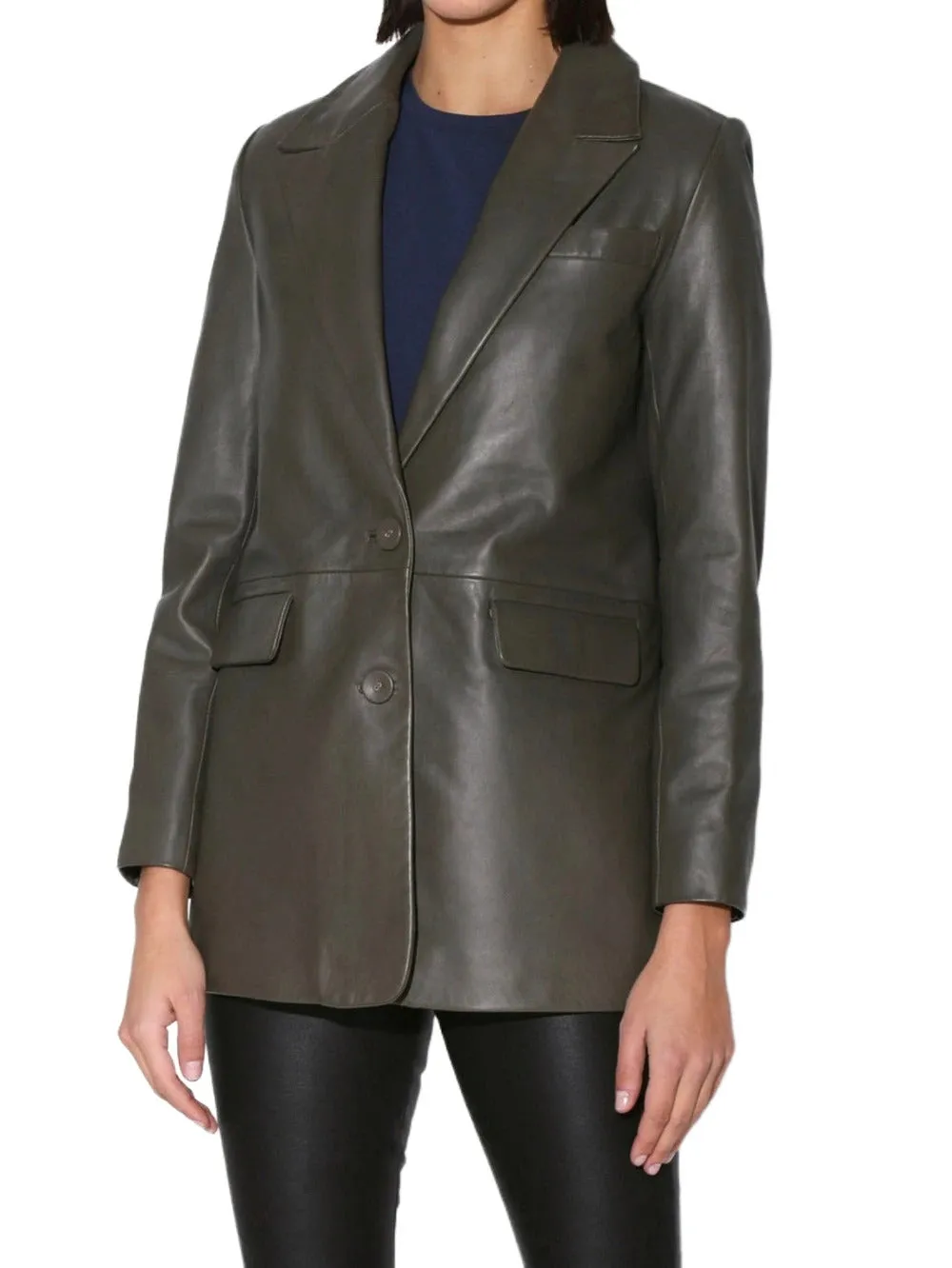 Chic Dusk Leather Blazer for Women