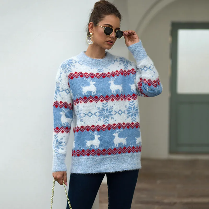 Christmas Snowflake Long Sleeve Sweater
