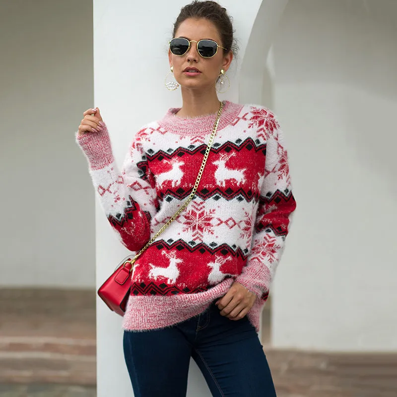 Christmas Snowflake Long Sleeve Sweater