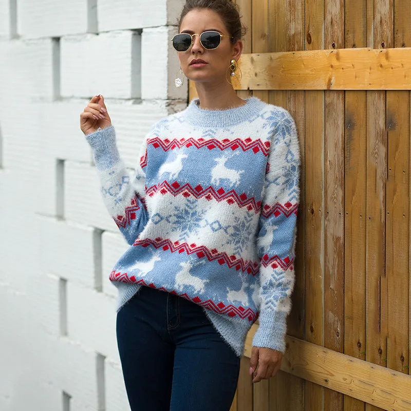 Christmas Snowflake Long Sleeve Sweater