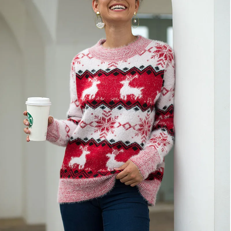 Christmas Snowflake Long Sleeve Sweater
