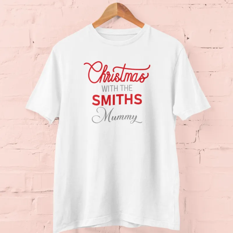 Christmas With The Surname Matching Family T-shirts