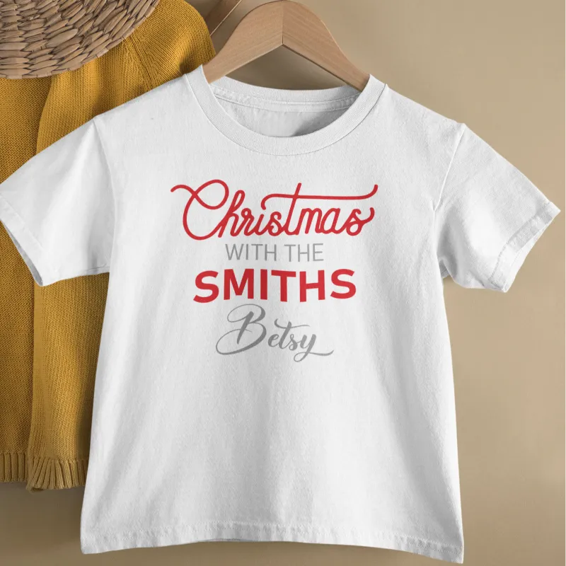 Christmas With The Surname Matching Family T-shirts