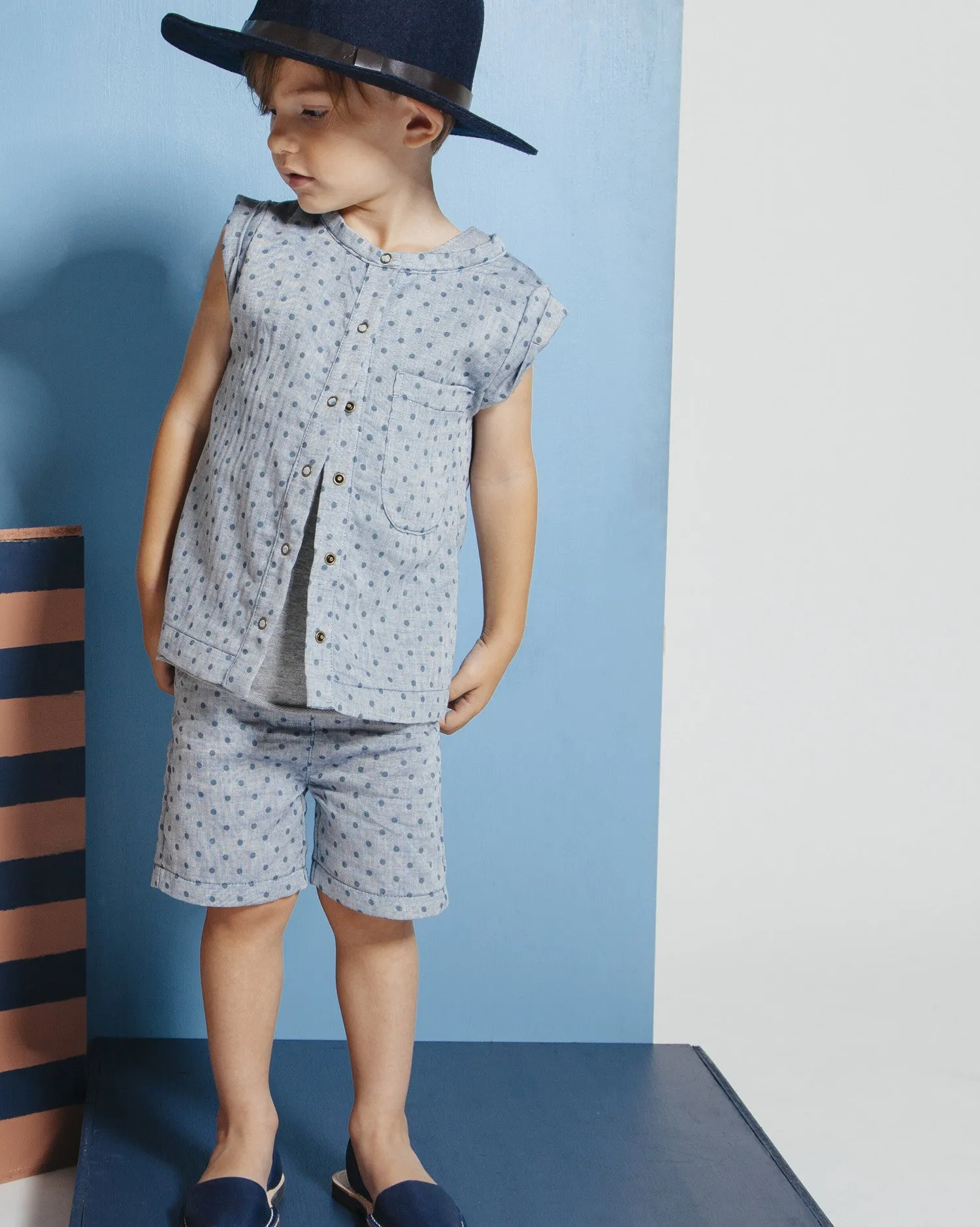 Classic Shorts in Blue Dot