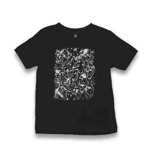 Clowns Kid's Black T-shirt
