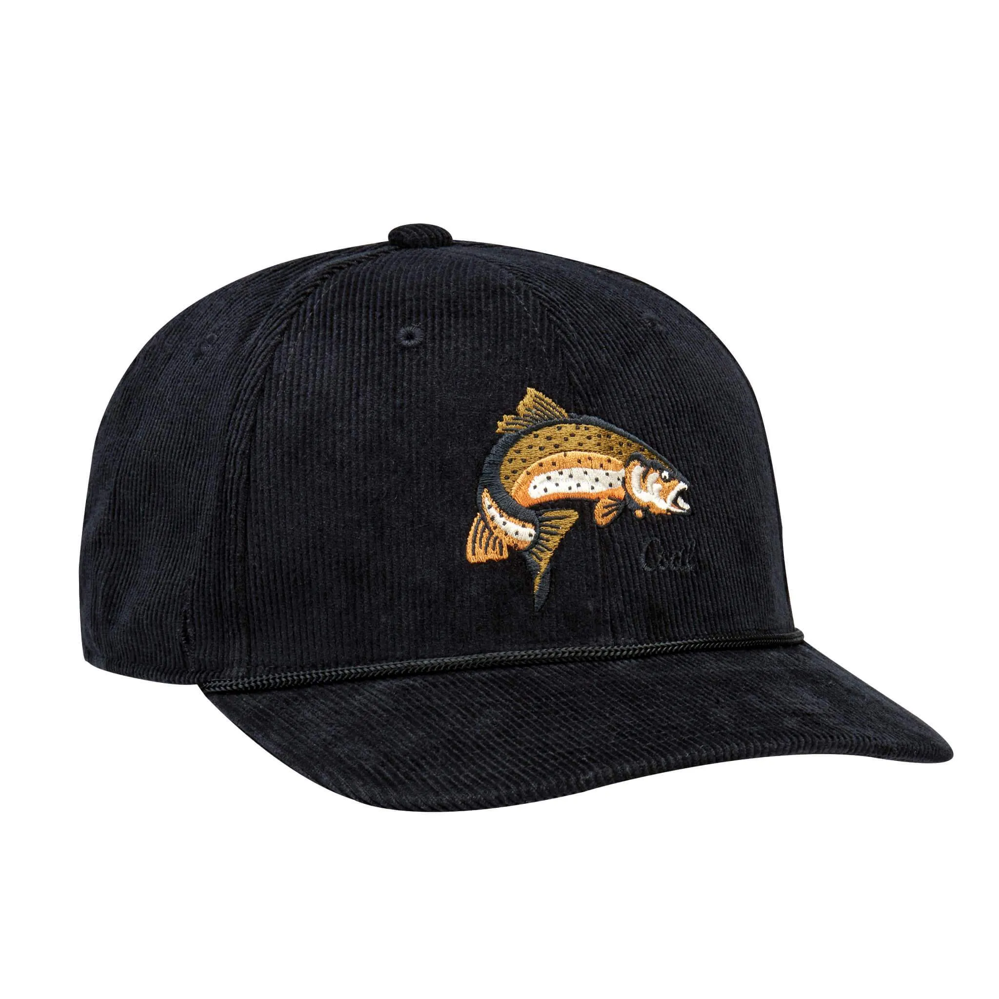 Coal Wilderness Low Corduroy Animal Snapback Cap - Black (Fish)