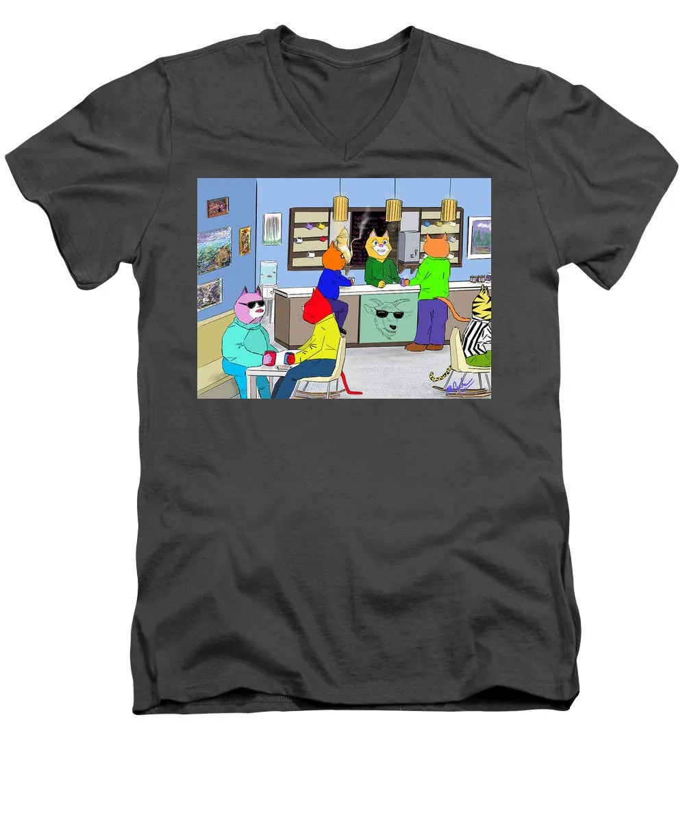 Coffee Cats - Men's V-Neck T-Shirt