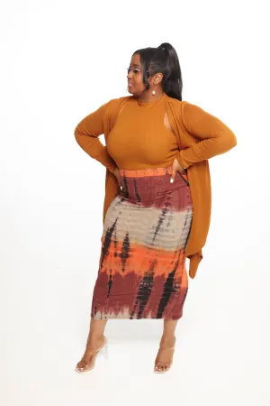 Cognac Cardigan Set