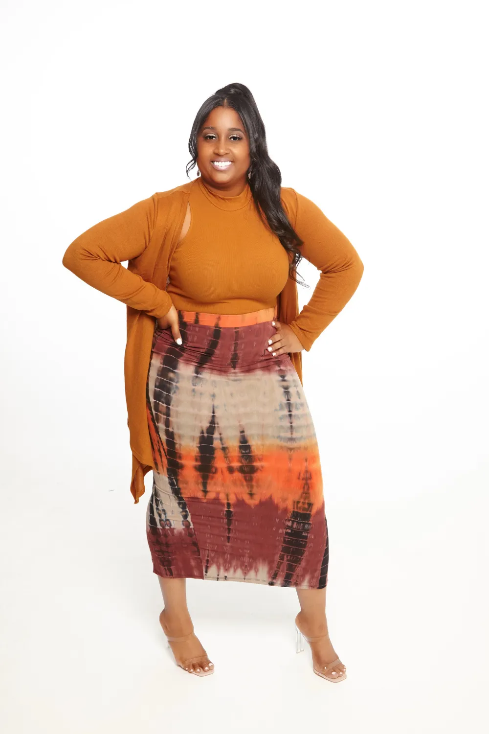 Cognac Cardigan Set