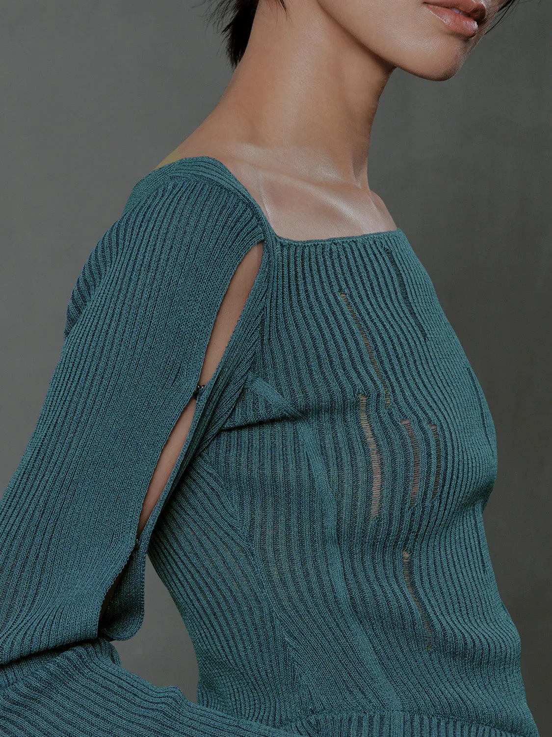 Cold Shoulder Knitted T-Shirts