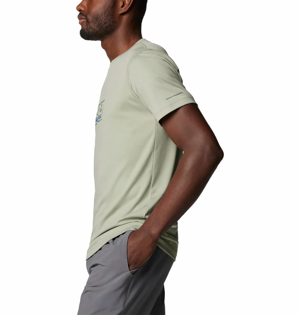 Columbia Mens Green Zero Rules Short Sleeve Graphic Shirt