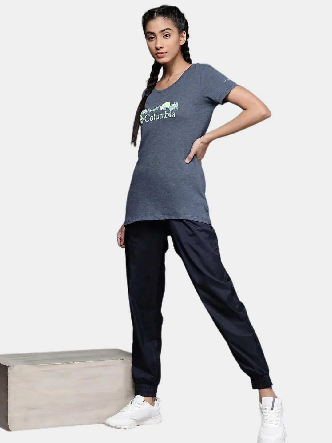 Columbia Women Navy Blue Daisy Days SS Graphic T-Shirt