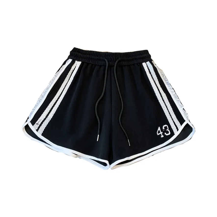 Comfortable Elastic-waisted Legging Shorts with Contrast Trim